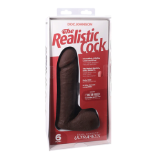 Фалоімітатор Doc Johnson The Realistic Cock 6 inch Black - ULTRASKYN, Vac-U-Lock, діаметр 4,3 см