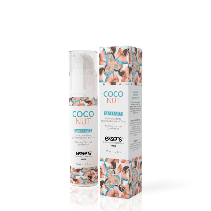 Масажна олія EXSENS Coconut 50 мл розігрівальна, без цукру, без парабенів, їстівна