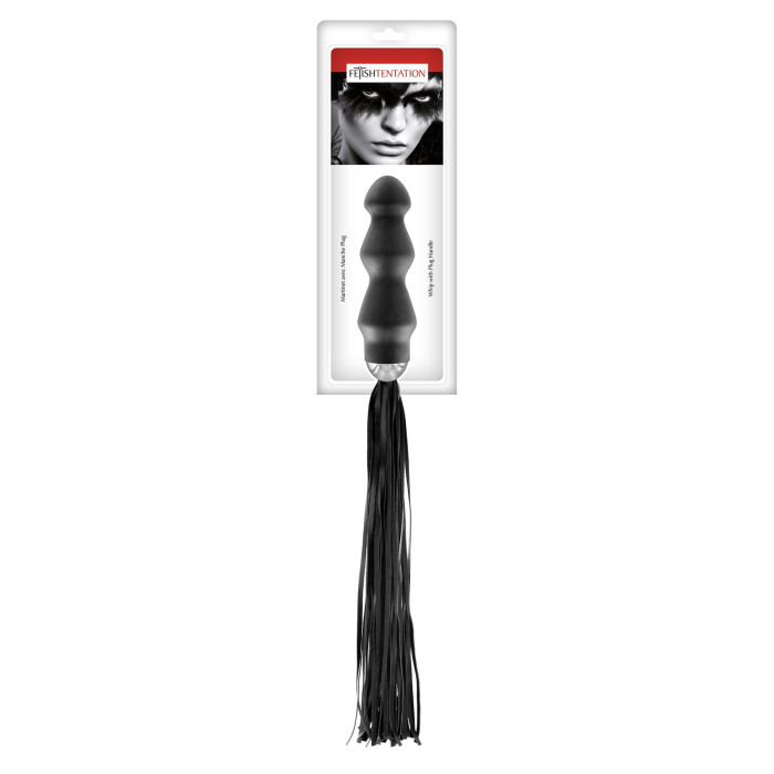 Флогер з ручкою - анальним плагом Fetish Tentation Whip with Plug Handle