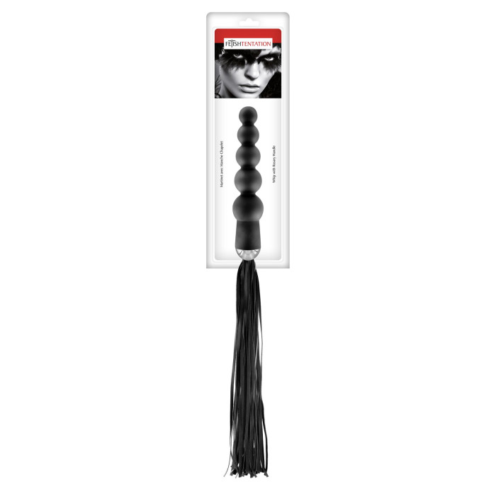 Флогер з ручкою - анальним намистом Fetish Tentation Whip with Rosary Handle