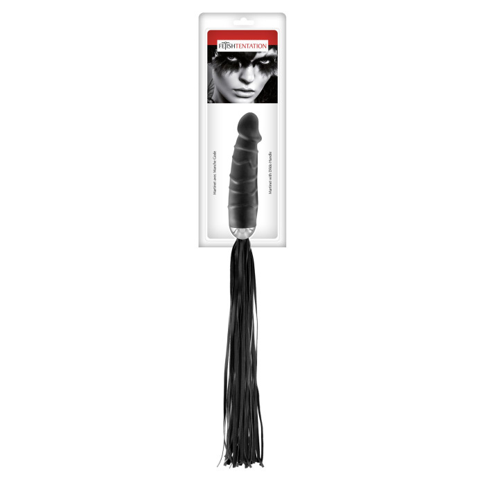 Флогер з ручкою-дилдо Fetish Tentation Whip with Dildo Handle
