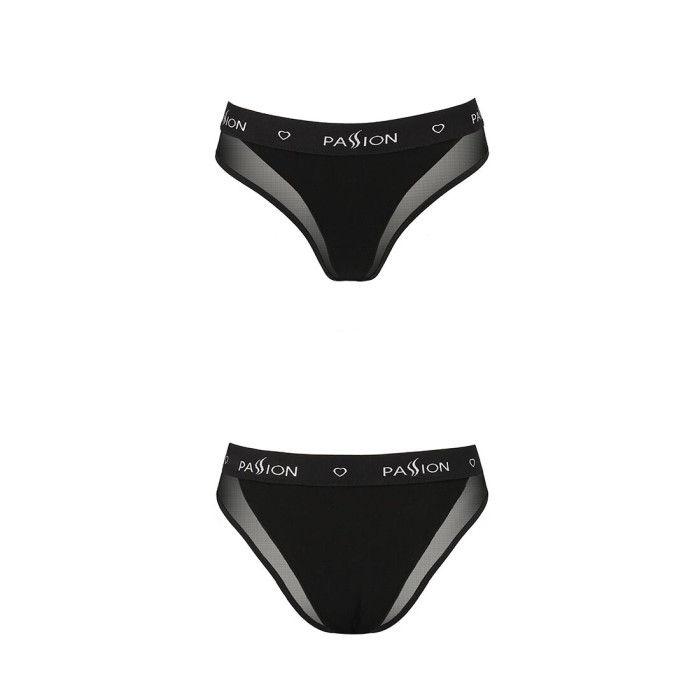 Трусики з прозорою вставкою Passion PS002 PANTIES M, black