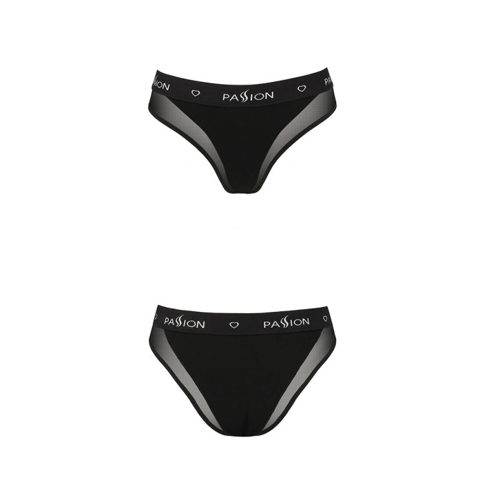 Трусики з прозорою вставкою Passion PS002 PANTIES S, black
