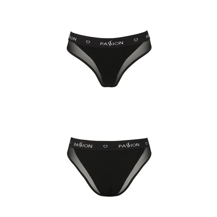 Трусики з прозорою вставкою Passion PS002 PANTIES XL, black