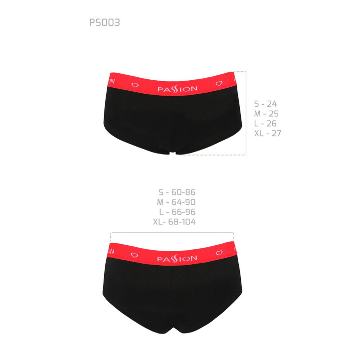 Трусики-шортики Passion PS003 PANTIES M, black