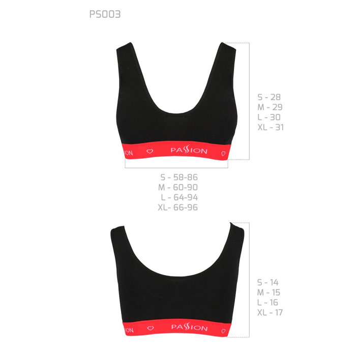 Спортивний топ на широких бретелях Passion PS003 TOP L, black