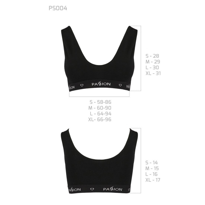 Спортивний топ з широкою гумкою Passion PS004 TOP XL, black