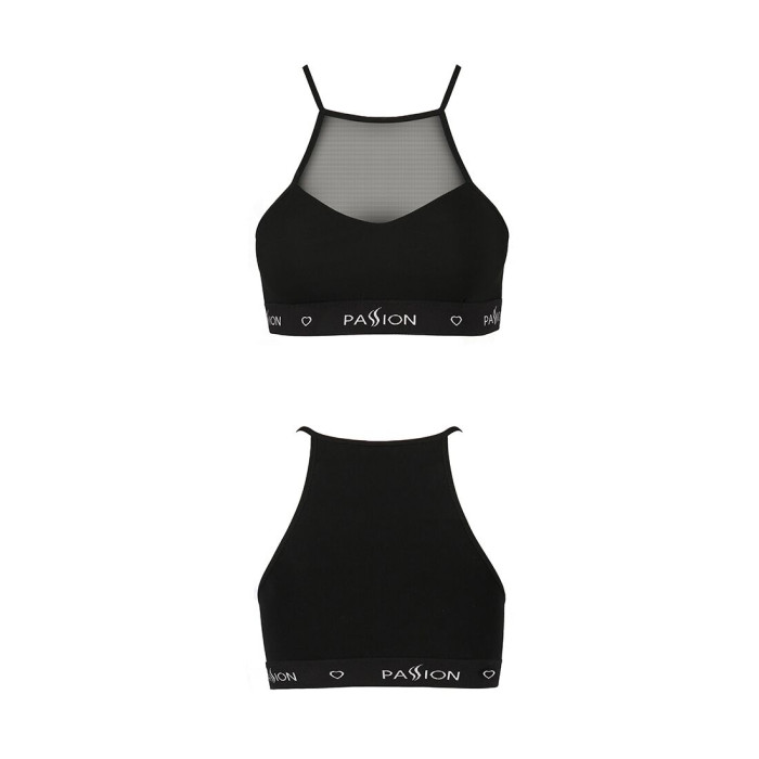 Спортивний топ з прозорою вставкою Passion PS006 TOP XL, black