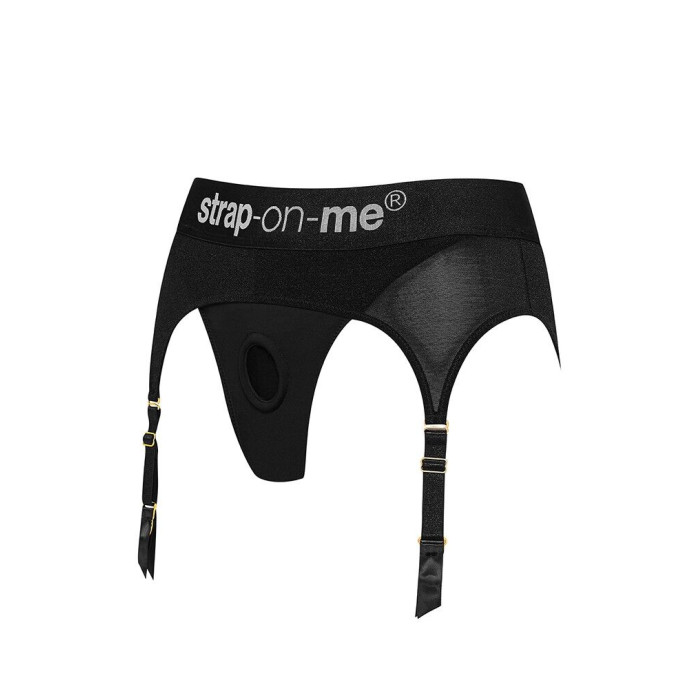 Трусики для страпона з підв’язками для панчіх Strap-On-Me REBEL HARNESS - XL