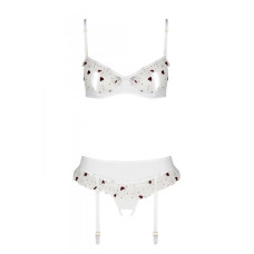 Сексуальний комплект з поясом для панчіх Passion LOVELIA SET XXL/XXXL, white