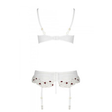 Сексуальний комплект з поясом для панчіх Passion LOVELIA SET XXL/XXXL, white