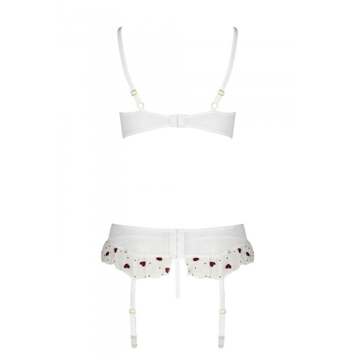 Сексуальний комплект з поясом для панчіх Passion LOVELIA SET XXL/XXXL, white