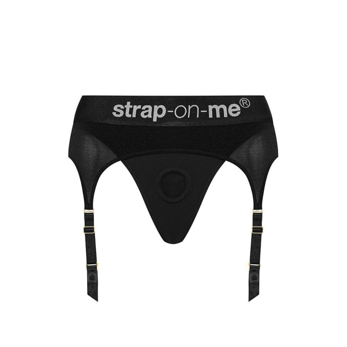 Труси для страпона з підв’язками для панчіх Strap-On-Me REBEL HARNESS - S