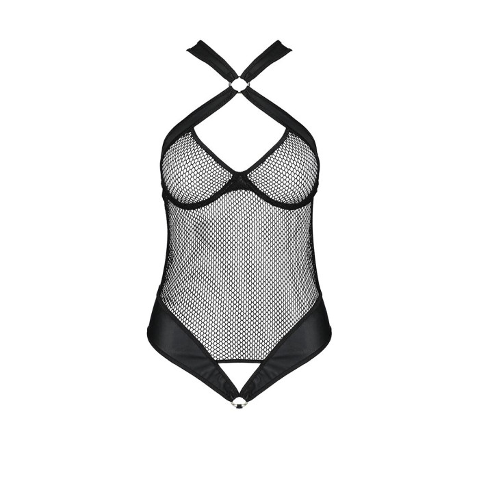Сітчастий боді з халтером Passion Amanda Body S/M, black