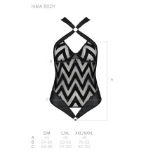Сітчастий боді з халтером та ритмічним малюнком Passion Hima Body XXL/XXXL, black