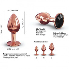 Металева анальна пробка із прикрасою у вигляді кристалу Dorcel - Diamond Plug Rose Gold S