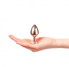Металева анальна пробка із прикрасою у вигляді кристалу Dorcel - Diamond Plug Rose Gold S
