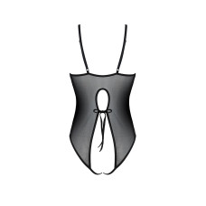 Боді з ажурним декором та відкритим кроком Passion URSULA BODY L/XL, black