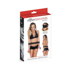 Фіксатор для талії і рук Fetish Tentation Waist and Wrist Straps з маскою на очі