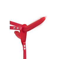 Подвійний страпон з вібрацією Fetish Tentation Vibrating Strap-On Red (м'яте паковання!!!)