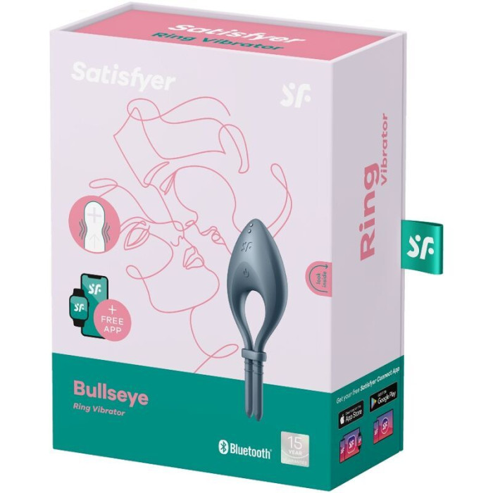 Ерекційне смарт-віброкільце ласо з регулюванням розміру Satisfyer Bullseye Dark Blue