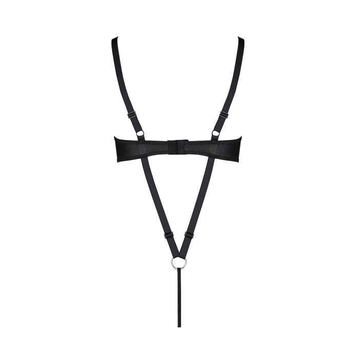 Боді з екошкіри Passion CELIN BODY S/M, black, з доступом, відкритий