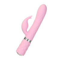 Розкішний кролик з ротацією та вібрацією Pillow Talk Lively Pink, кристал Сваровскі