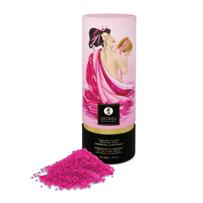Пінлива сіль для ванни Shunga Dead Sea salt Oriental Crystals — Rose Petal (500 г), Мертвого моря