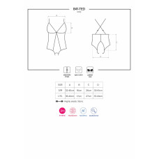 Сітчасте боді з відкритими сідницями Obsessive 841-TED-1 teddy L/XL, чорний