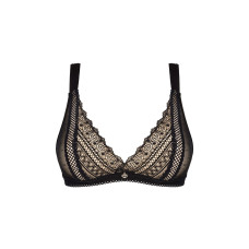 Мереживний бюстгальтер із трикутною чашкою Obsessive Estiqua bra M/L, чорний, широкі лямки