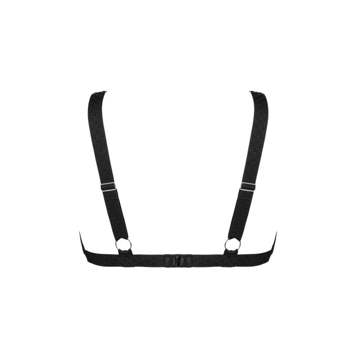 Мереживний бюстгальтер із трикутною чашкою Obsessive Estiqua bra M/L, чорний, широкі лямки