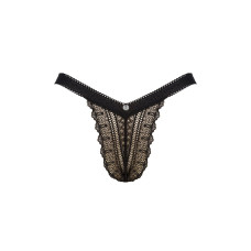 Мереживні трусики із заниженою талією Obsessive Estiqua panties M/L, чорні