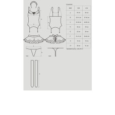 Еротичний костюм покоївки зі спідницею Obsessive Housemaid 5 pcs costume L/XL, чорно-білий, топ з пі