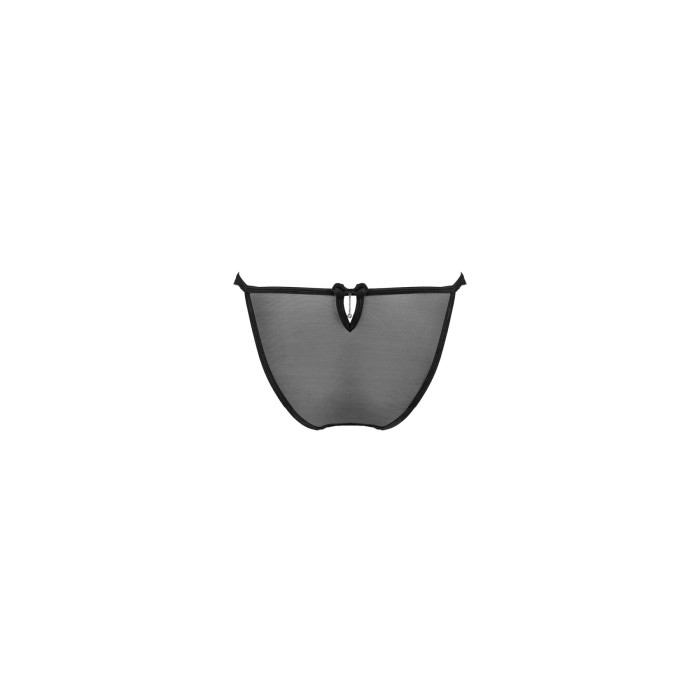 Напівпрозорі трусики з підвіскою Obsessive Ivannes panties black L/XL, чорні