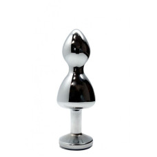 Металева анальна пробка Wooomy Lollypop Double Ball Metal Plug Blue S, діаметр 2,8см, довжина 8,5см