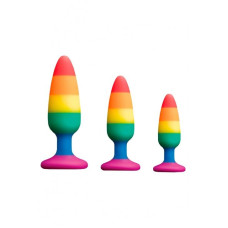 Силіконова анальна пробка Wooomy Hiperloo Silicone Rainbow Plug L, діаметр 3,9 см, довжина 13,1 см
