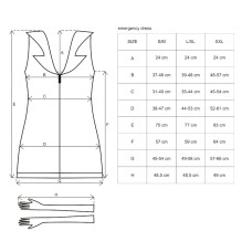 Еротичний костюм медсестри Obsessive Emergency dress S/M, white, сукня, стринги, рукавички, чепчик, стетоскоп