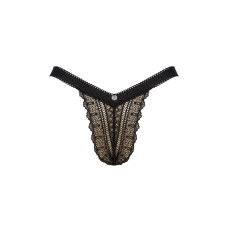 Мереживні трусики із заниженою талією Obsessive Estiqua panties XS/S, black
