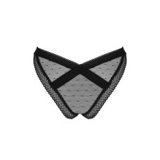 Мереживні трусики із заниженою талією Obsessive Estiqua panties XS/S, black
