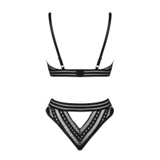Комплект білизни Obsessive Natilya 2-pcs set XS/S, black, бюстгальтер, трусики