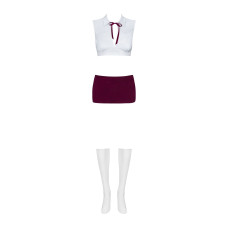 Еротичний костюм студентки Obsessive Student 4 pcs costume L/XL, топ, спідниця, стринги, гольфи