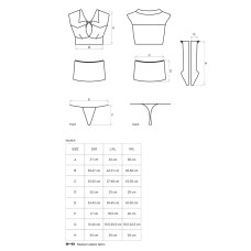 Еротичний костюм студентки Obsessive Student 4 pcs costume L/XL, топ, спідниця, стринги, гольфи