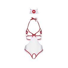 Костюм медсестри Leg Avenue Naughty Nurse, one size, боді та шапочка