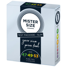 Набір презервативів Mister Size - pure feel - 47–49–53 (3 condoms), 3 розміри, товщина 0,05 мм
