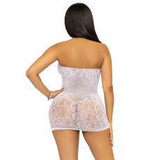 Сукня-сітка зі стразами Leg Avenue Rhinestone halter mini dress White, відкрита спина, one size