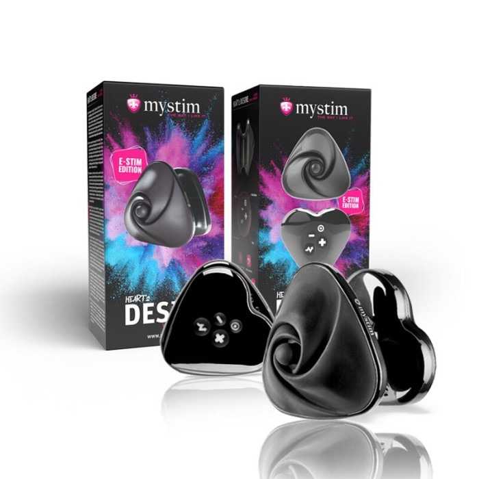 Вібратор для клітора з електростимуляцією Mystim Heart's Desire Black Edition