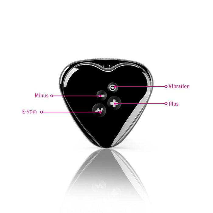 Вібратор для клітора з електростимуляцією Mystim Heart's Desire Black Edition