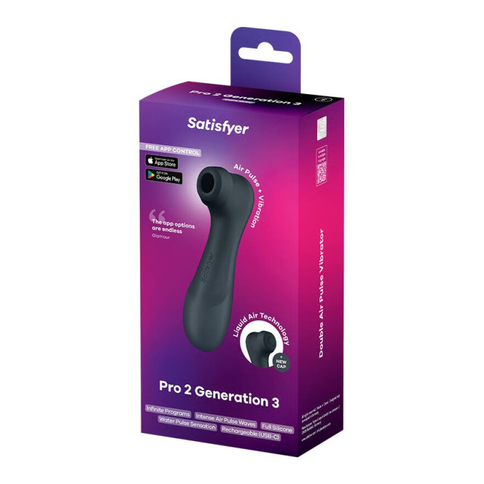 Вакуумний кліторальний стимулятор Satisfyer Pro 2 Generation 3 with Liquid Air Connect App Dark Grey