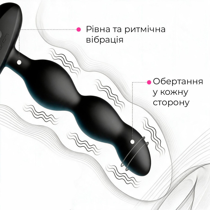 Анальне смарт-намисто з вібрацією та обертанням Lovense Ridge, унісекс