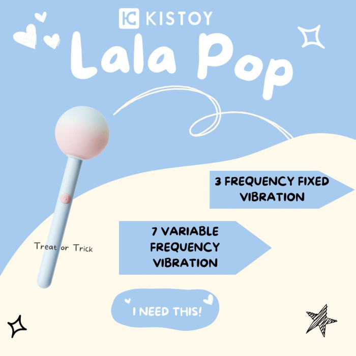 Вібратор-цукерка на паличці KISSTOY Lala Pop, 2 мотори, маска на очі в комплекті